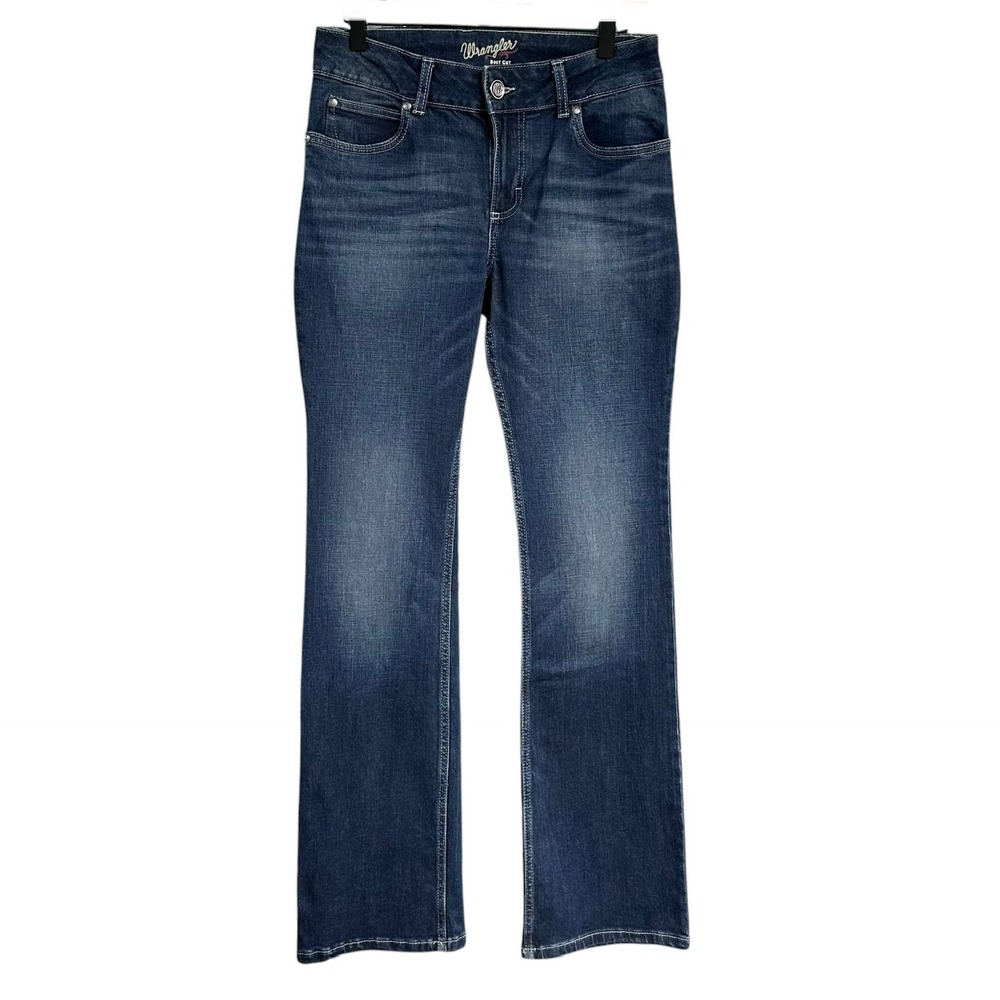 Wrangler Retro Mae Mid Rise Bootcut Jeans Dark Wash Stretch 7 x 34 Western